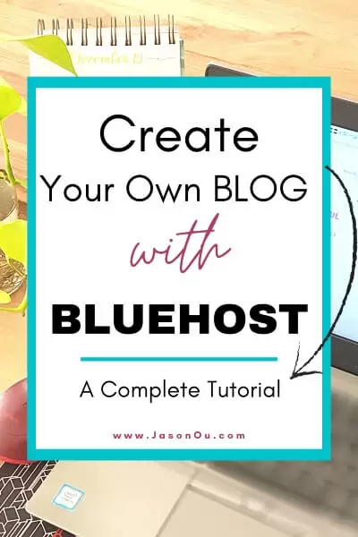 A pin on how to start a WordPress blog on Bluehost