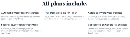 How to start a wordpress blog on Bluehost - plan features
