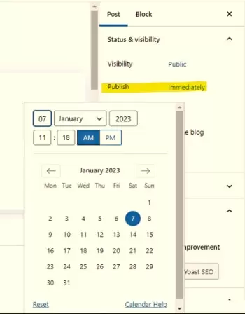 how to start a blog with bluehost demo on scheduling a blog post.