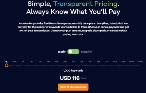 Accuranker pricing - one of the best rank tracing software