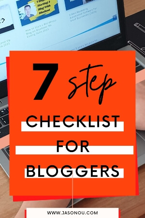 Pinterest pin - starting a blog 7-point checklist