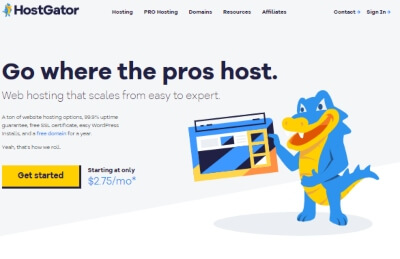 Hostgator home page - another highly top hosting for blogs.