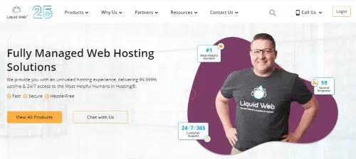 Liquid Web banner - one of the best Bluehost competitors for hosting.
