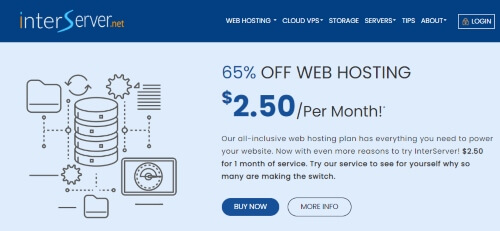 InterServer banner - another highly rated alternative to Bluehost