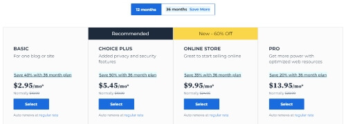 Choosing the right Bluehost plans that suits your movie review blog..