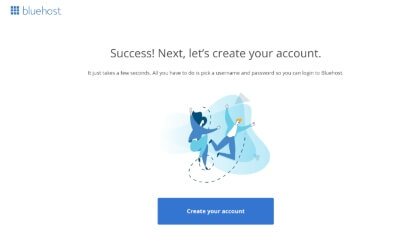 Bluehost success page