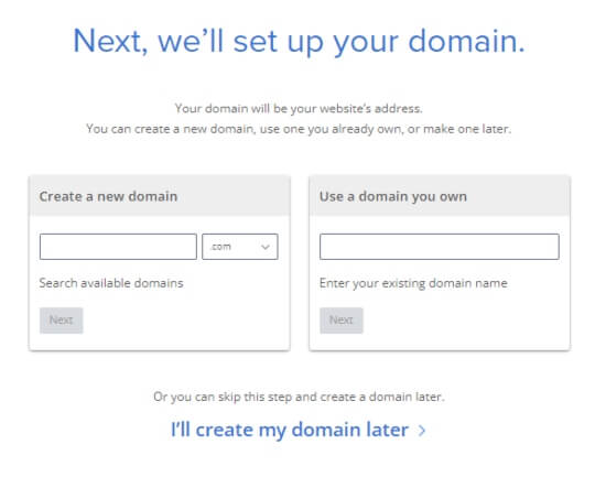Register a blog domain name on Bluehost.