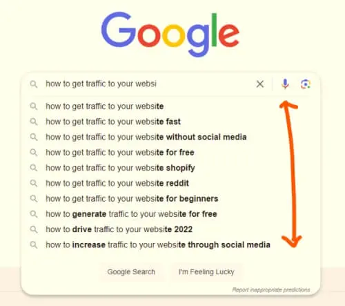 How to find some long tail keywords and increase website traffic without social media.