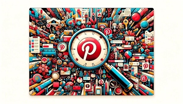 Digital art of Pinterest as a visual search engine. A how to use Pinterest for blogging guide.
