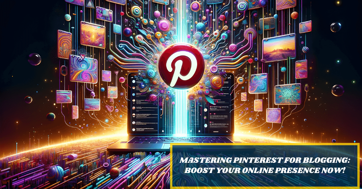 A digital art for a blog featured image on how to use Pinterest for blogging.