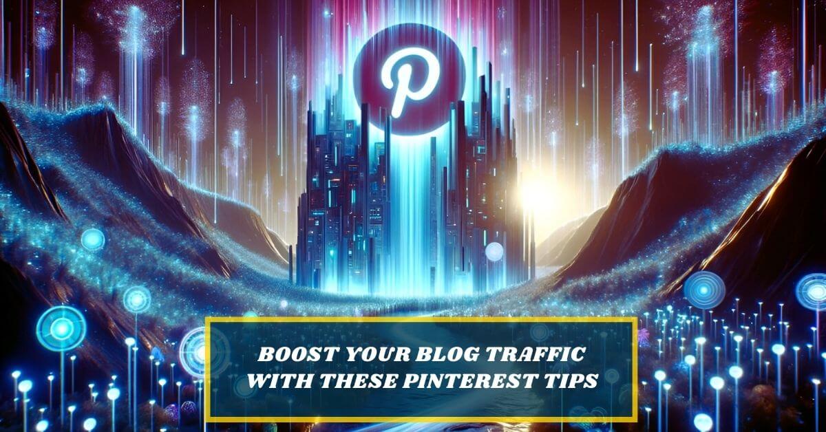 A futuristic landscape where Pinterest increase blog traffic.