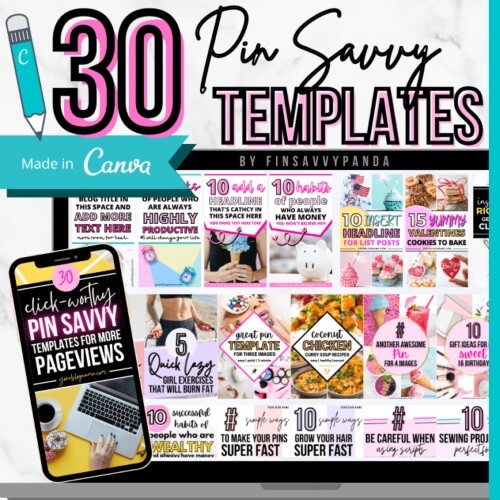 Pin Savvy Pinterest templates and more to increase Pinterest traffic.