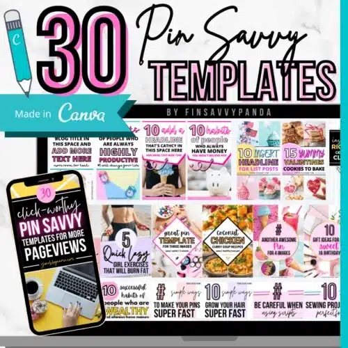 Pin Savvy Pinterest templates and more to increase Pinterest traffic.